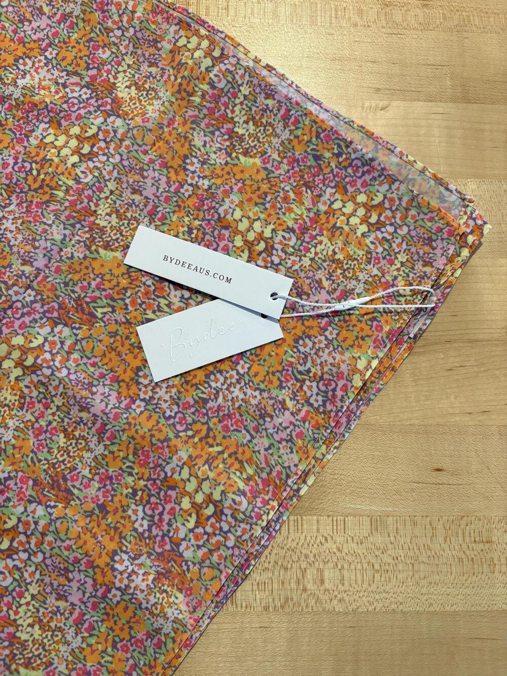 Bydee Sarong Cover Up Womens One Size Multicolor Floral Sheer Lightweight